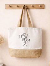 Next No Ordinary Gift Personalised Birth Flower Initials Canvas Tote Bag 36 x 38 cm- Buy online at McGrocer