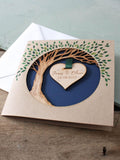 No Ordinary Gift wooden anniversary card with hanging heart tree (British brand)