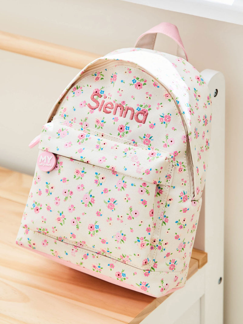 My 1st Years personalised ditsy print mini backpack, imported from the UK