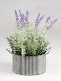 Scottish Everlastings artificial lavender in iron pot 37.5cm (British brand)