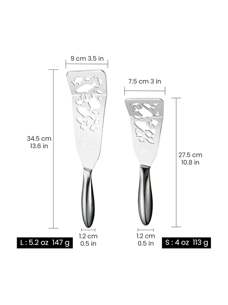 Funky Fish stainless steel spatulas set of 2, imported from the UK