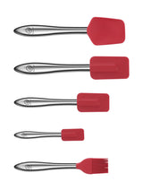 Next Gourmet Easy Red 5-Piece Silicone Kitchen Utensil Set with Spoonula and Pastry Brush- Buy online at McGrocer
