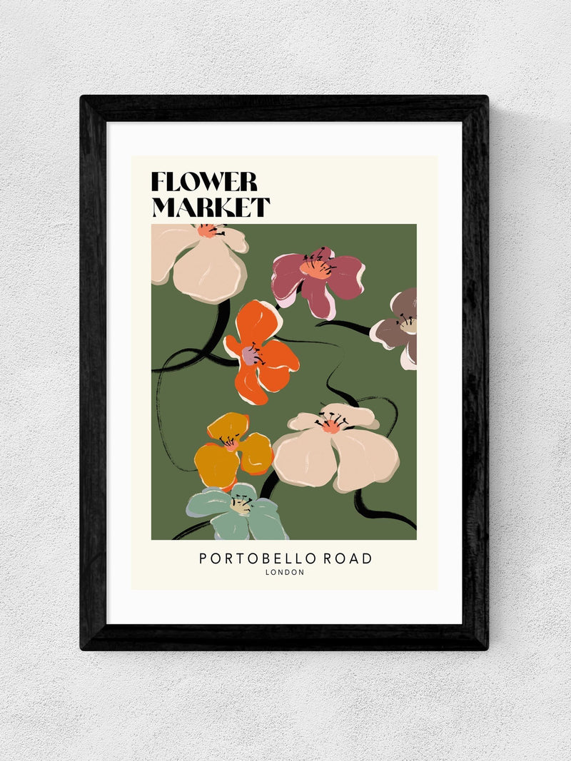 East End Prints Black Portobello Road wall art print, UK version