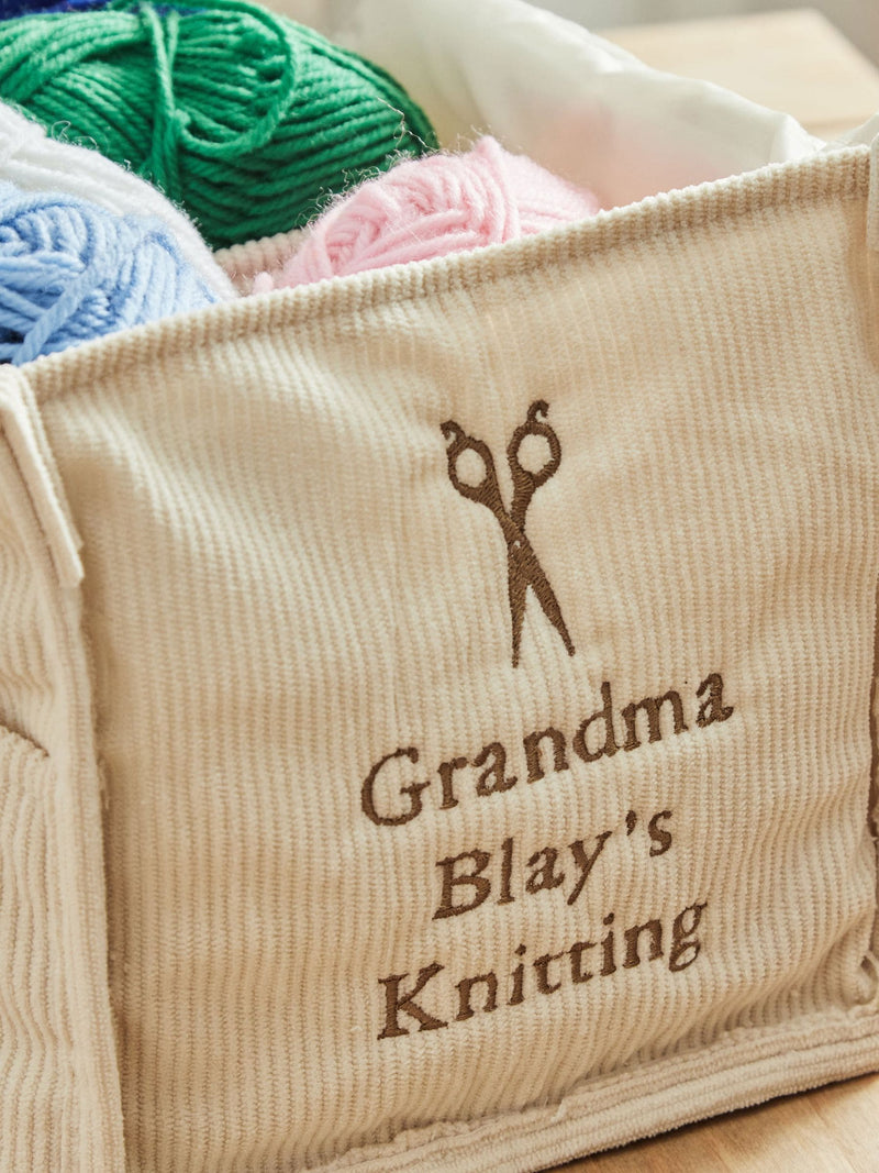 Made Yours personalised craft caddy with embroidered name, UK version