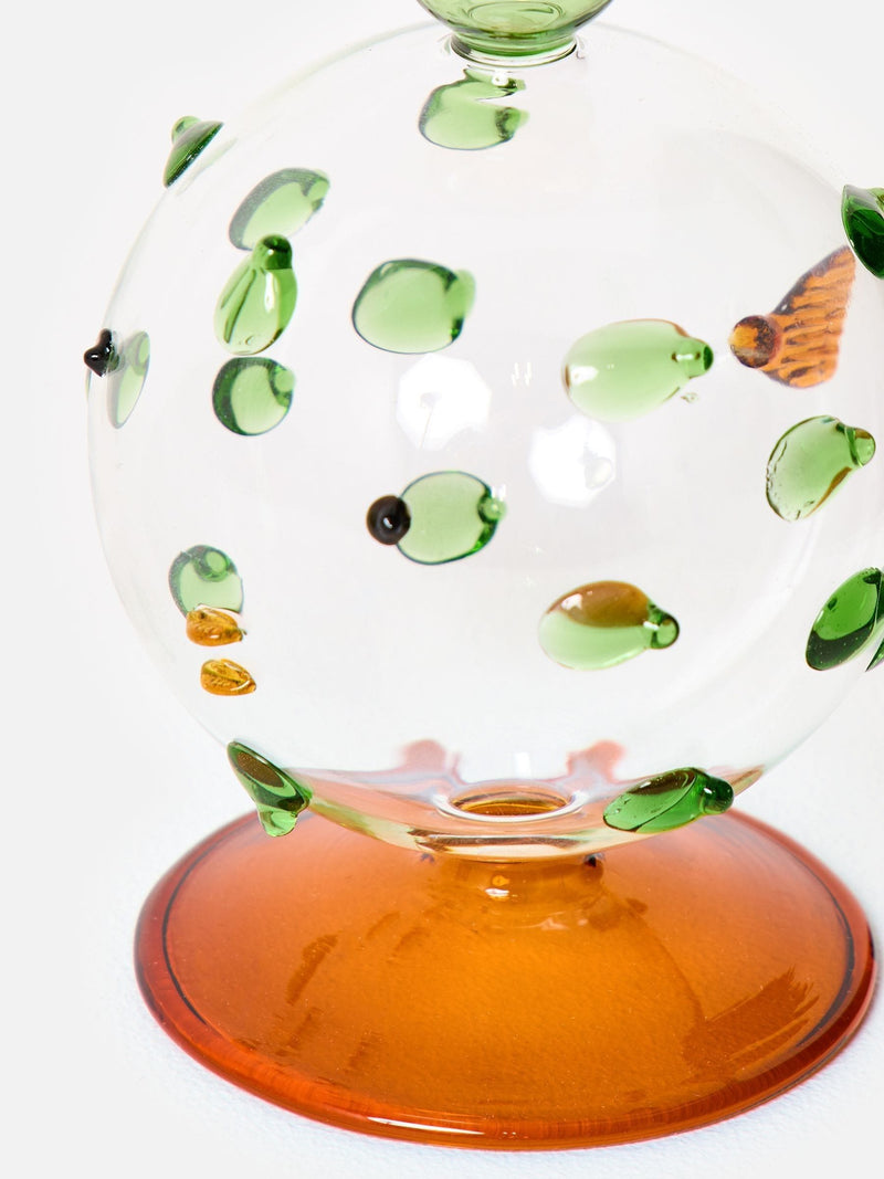 Oliver Bonas green puffa fish glass candle holder (British brand)