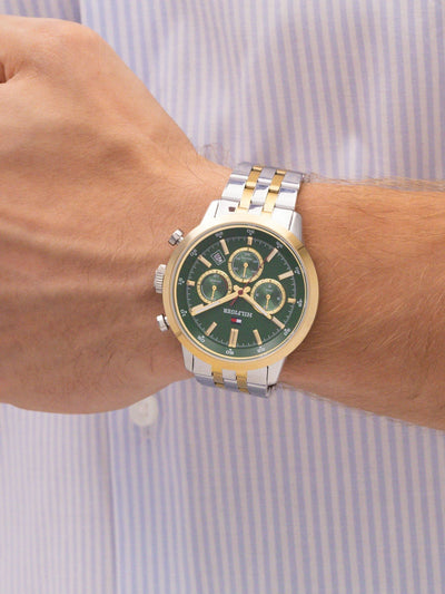 Next Tommy Hilfiger Gold Two Tone Stainless Steel Watch 43mm- Buy online at McGrocer