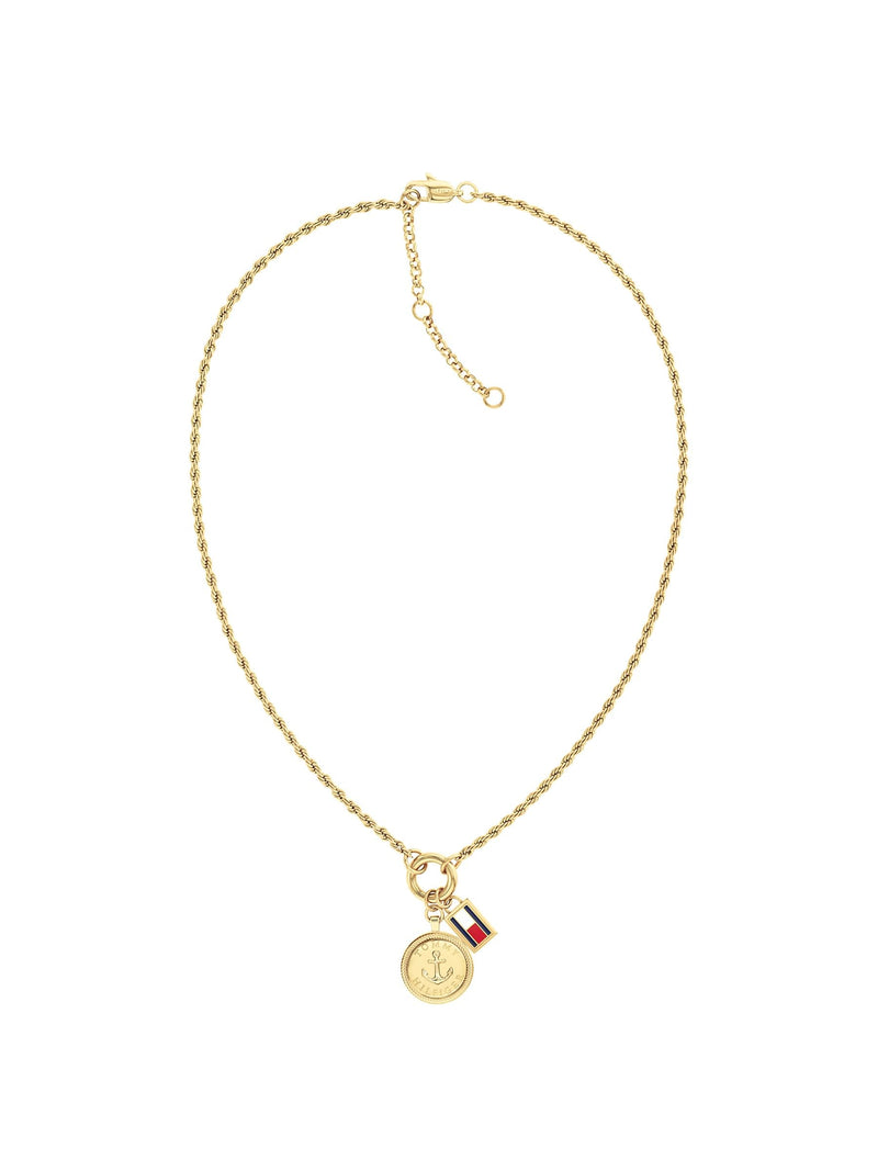 Tommy Hilfiger gold plated nautical charm necklace (British brand)