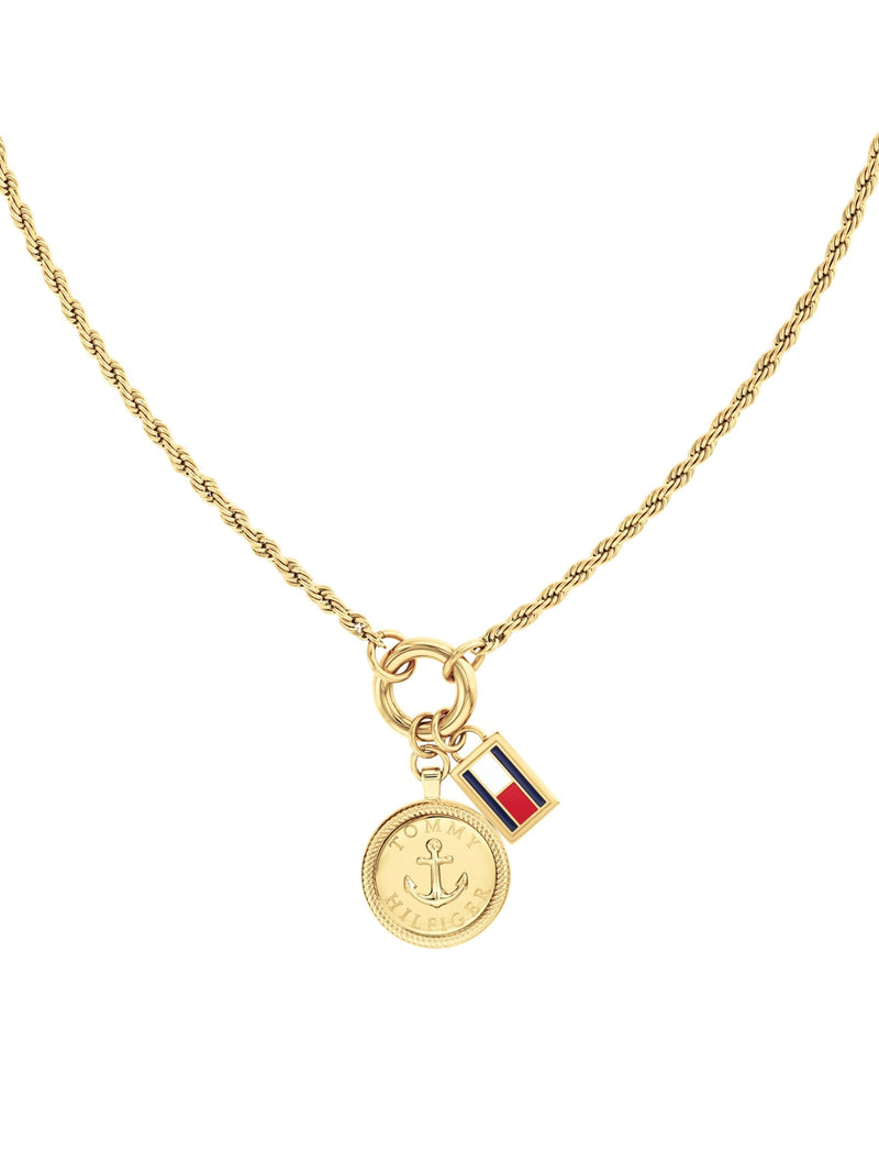 Tommy Hilfiger gold plated nautical charm necklace (British brand)