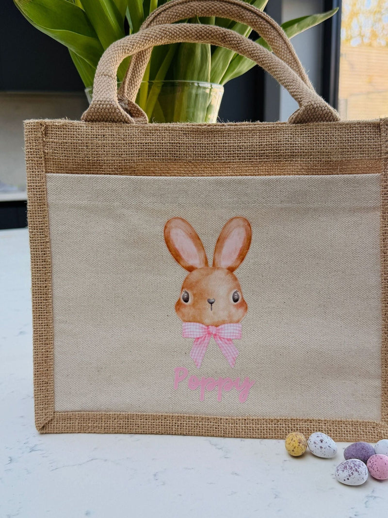 Koko Blossom personalised Easter bunny jute bag (British brand)