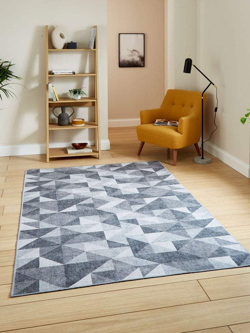 Think Rugs geometric rug in grey, British product