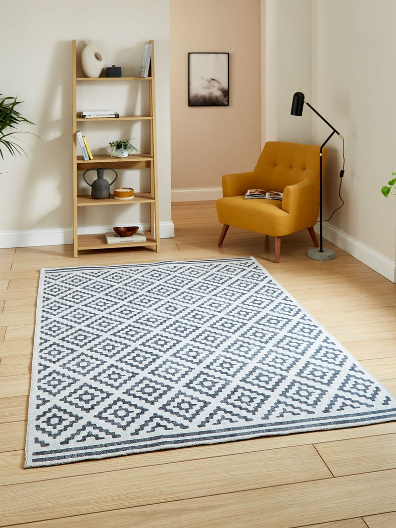 Think Rugs grey coral geometric rug, UK version