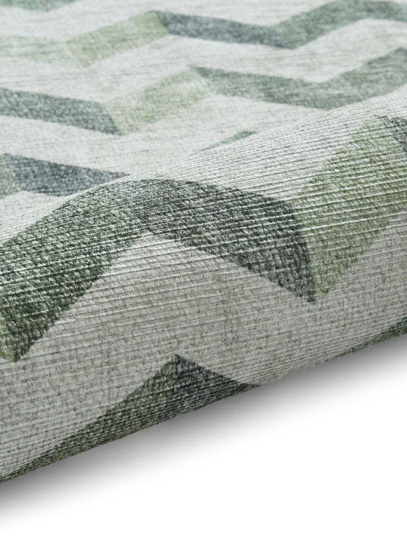 Think Rugs modern geometric rug in green (British brand)