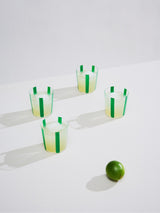 Next The Conran Shop Set of 4 Green Nova Stripe Glass Tumblers 360ml- Buy online at McGrocer