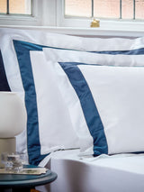 Next Christy Navy Blue Balmoral Luxury Cotton Sateen Pillowcase Pair- Buy online at McGrocer