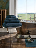 Christy Navy Luxe Turkish cotton towel (British brand)