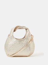 Next Accessorize Gold Woven Metallic Handbag 16cm x 23cm x 11cm- Buy online at McGrocer