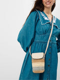 Accessorize cream raffia phone bag, UK version
