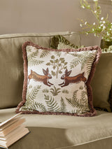 Next Wylder Willow Fable Rabbits Embroidered Cotton Feather Filled Cushion 30x50cm- Buy online at McGrocer