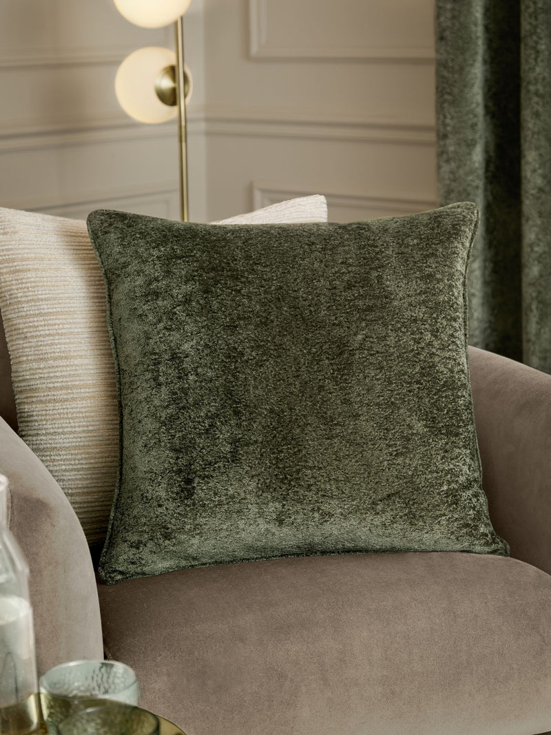 Paoletti Malachite Green Velvet cushion 50x50cm - British product