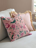 Wylder Blushed Rose Aviary cotton velvet cushion 50x50 cm - British product