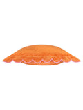 Furn scallop velvet cushion orange/pink 45x45cm, UK version