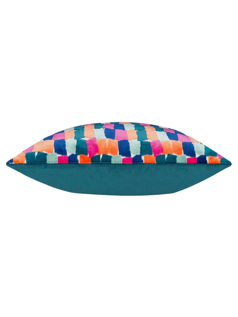 Furn multicoloured Metro Blocks velvet jacquard cushion 45x45 (British brand)