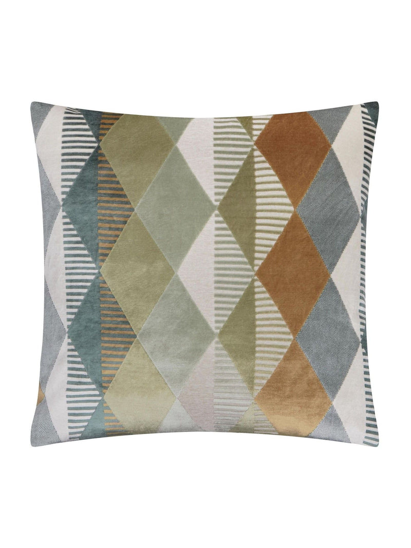 Furn Green Metro Harlequin cushion 50cm, imported from the UK