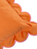 Furn orange pink scallop velvet cushion 45x45cm, UK version