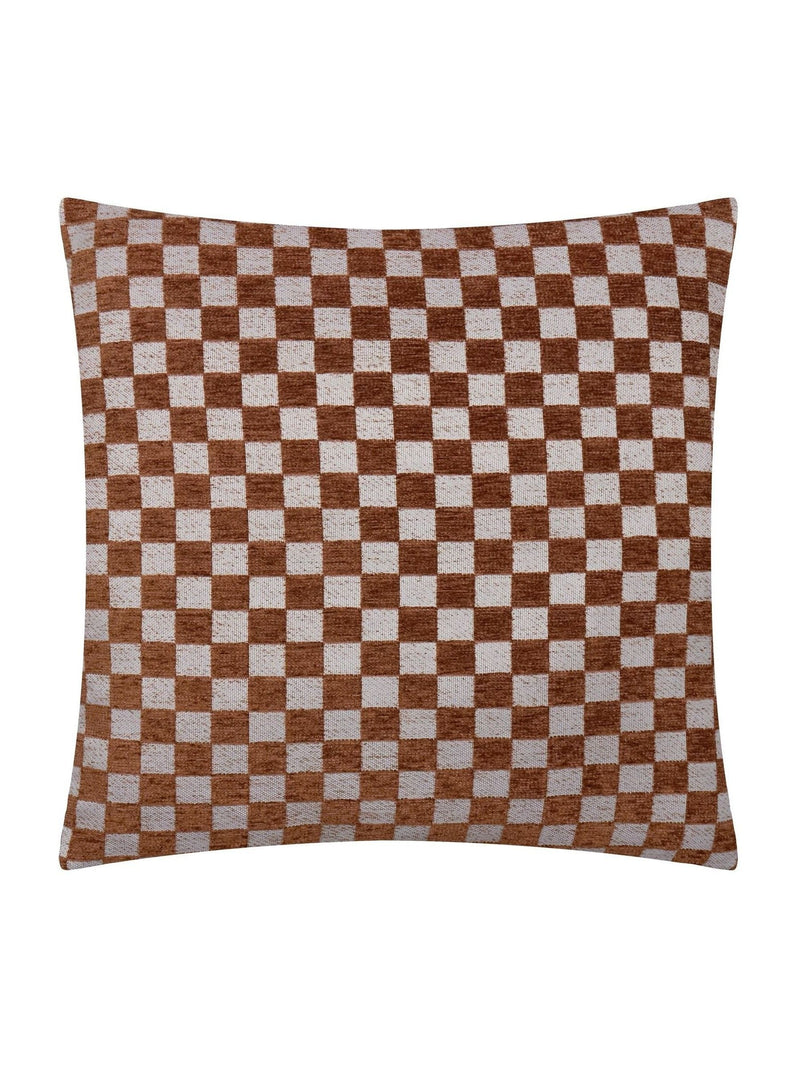 HÖEM copper Larro chenille checkerboard cushion 45x45 - British product