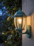 BHS Travers large outdoor lantern Verdi Gris finish UK version