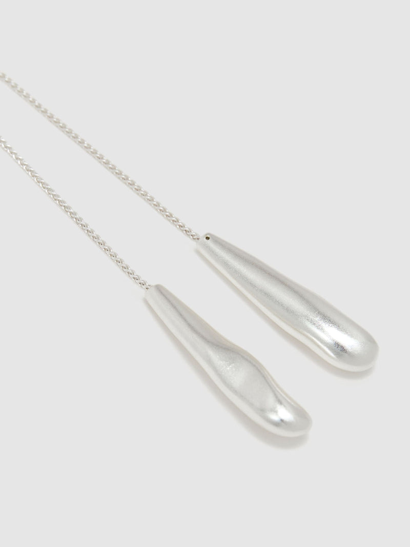 Reiss silver tone Tova sculpted drop lariat necklace, UK version