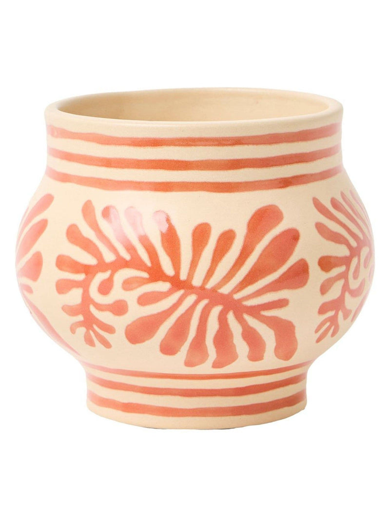 Oliver Bonas red leaf ceramic plant pot 13cm (British brand)