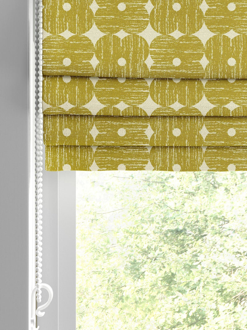 Orla Kiely yellow textured flower roman blinds - British product