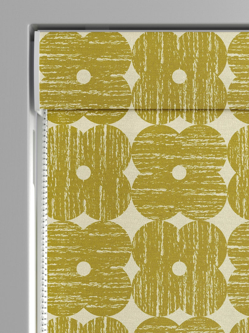 Orla Kiely yellow textured flower roman blinds - British product