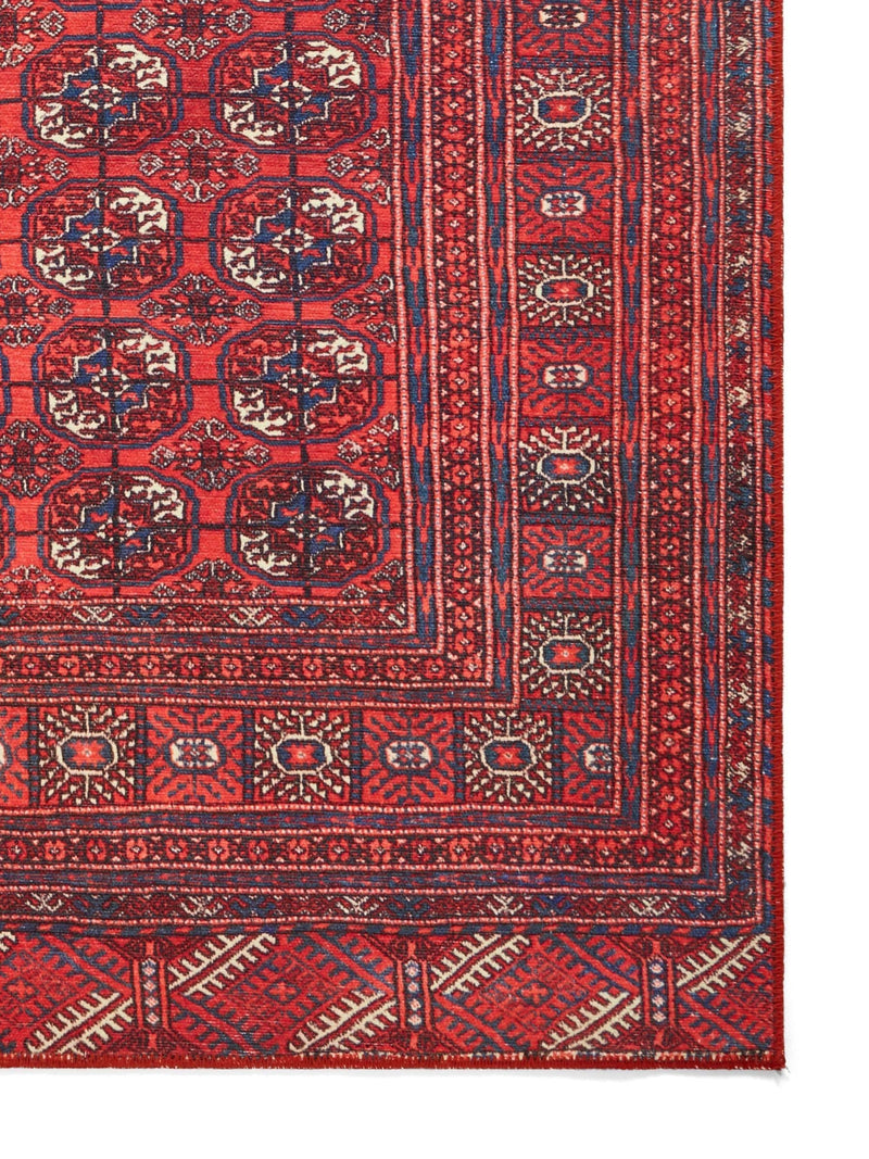 Think Rugs Red Kashmar washable polyester rug - British product