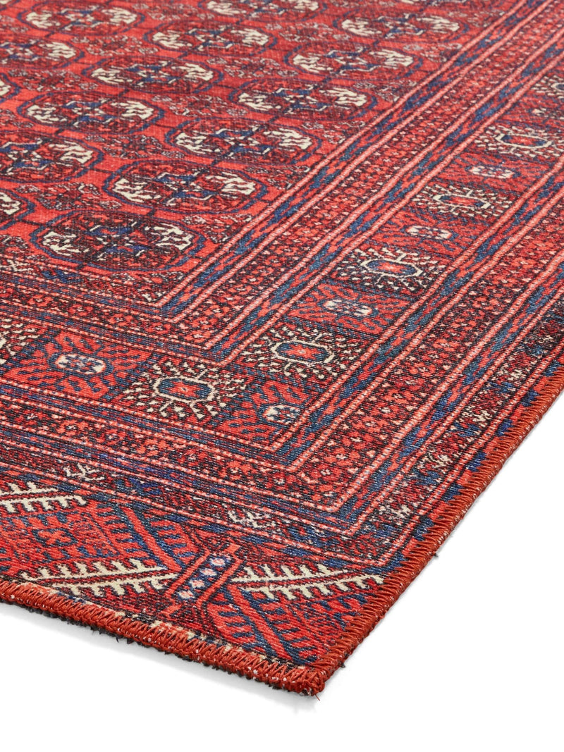 Think Rugs Red Kashmar washable polyester rug - British product