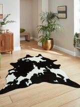 Next Think Rugs Black Faux Fur Cow Rug- Buy online at McGrocer