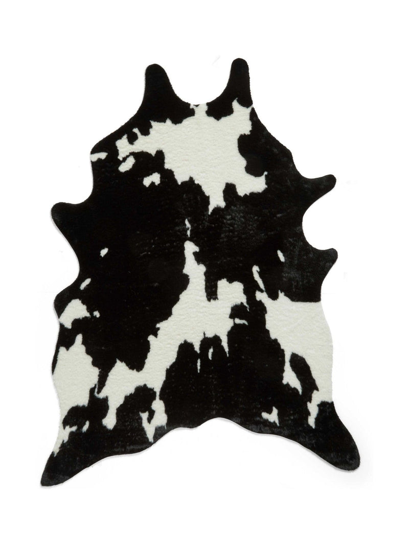 Think Rugs faux cow rug black faux fur, imported from the UK