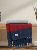 U.S. Polo Assn. Vapor Blue striped boucle throw 130x170cm, UK version