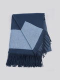 U.S. Polo Assn. navy herringbone throw 130x170cm, imported from the UK
