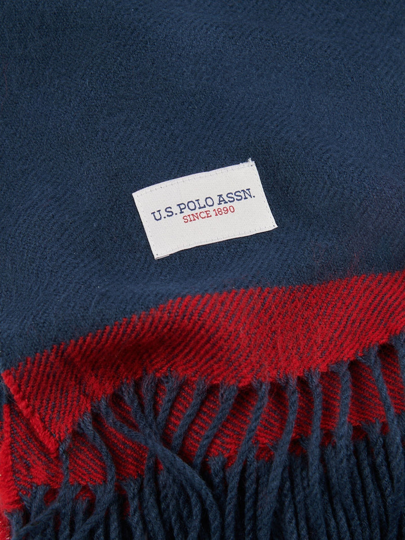 U.S. Polo Assn. Navy Iris soft handle twill throw 130x170cm - British product