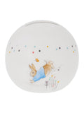 Peter Rabbit silver ceramic money bank, imported from the UK