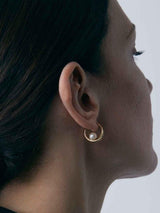 Next Dinny Hall Gold Tone Toro Pearl Double Hoop Earrings 17mm- Buy online at McGrocer