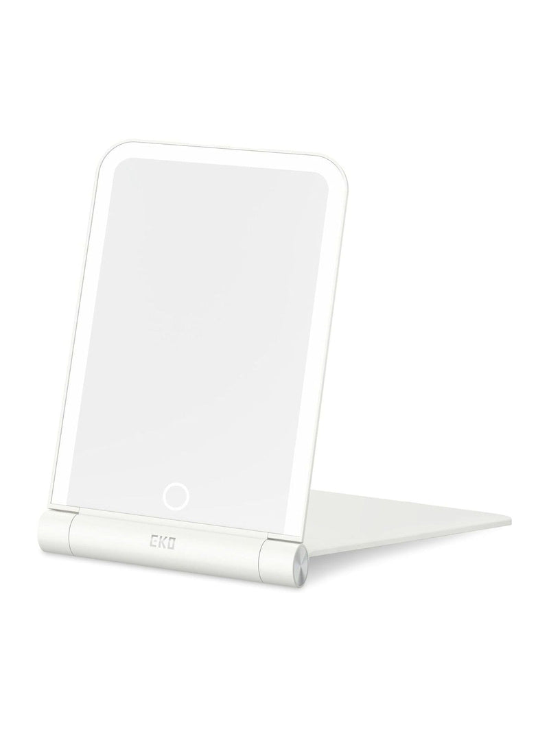 Eko white foldable travel LED mirror 26cm, imported from the UK