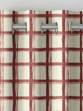 Emily Bond spiced red gingham made to measure curtains (British brand)