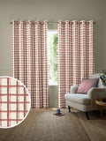 Emily Bond spiced red gingham made to measure curtains (British brand)