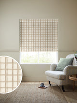 Next Emily Bond Natural Almond Gingham Made to Measure Roman Blind- Buy online at McGrocer