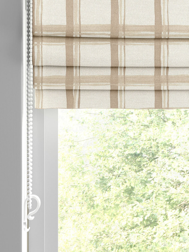 Emily Bond Almond Gingham roman blind, UK version