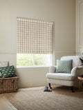 Emily Bond Almond Gingham roman blind, UK version