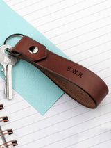 Next Treat Republic Personalised Luxury Brown Leather Keyring- Buy online at McGrocer